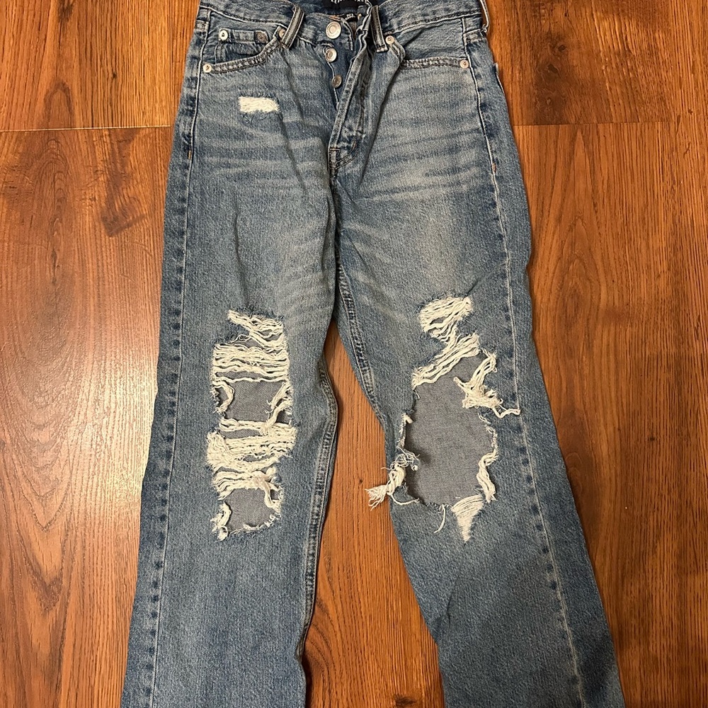 Aeropostale Blue Distressed 90s Baggy Jeans
